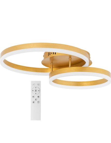 Modernus LED lubinis šviestuvas su nuotolinio valdymo pulteliu – 2 auksiniai apskritimai
 
Modernus LED lubinis šviestuvas su nuotolinio valdymo pulteliu – 2 auksiniai apskritimai