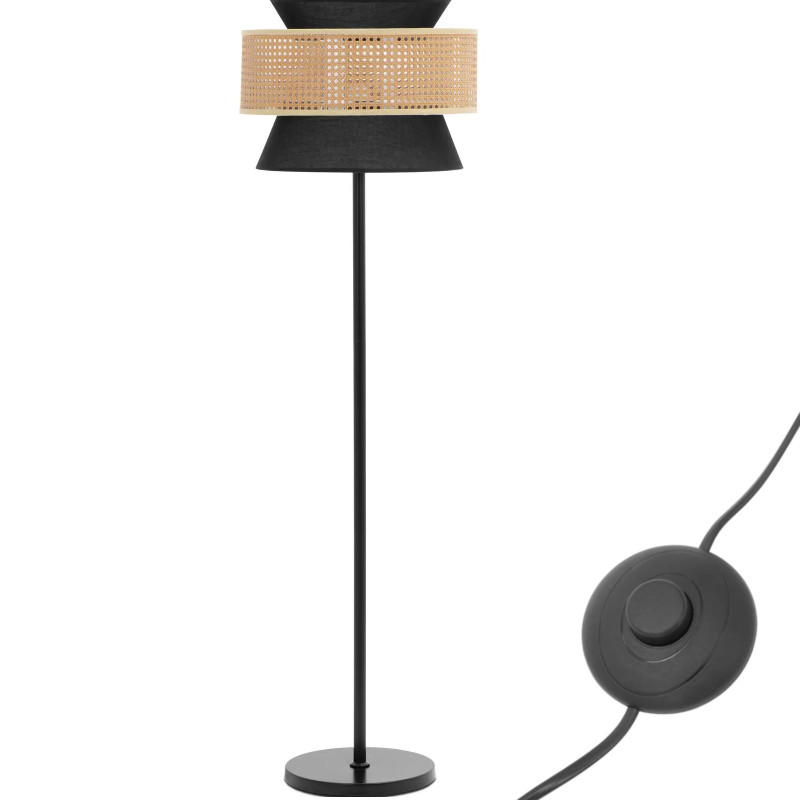 
Grindinis šviestuvas su E27 rotango gaubtu, 153 cm

