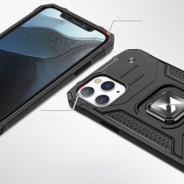 
Šarvuotas dėklas iPhone 14 Pro Max, magnetinis laikiklis Ring Armor, sidabrinis
