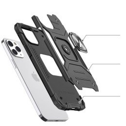 
Šarvuotas dėklas iPhone 14 Pro Max, magnetinis laikiklis Ring Armor, sidabrinis
