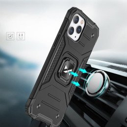 
Šarvuotas dėklas iPhone 14 Pro Max, magnetinis laikiklis Ring Armor, sidabrinis
