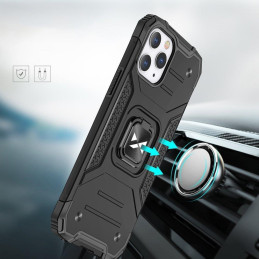 
Šarvuotas dėklas iPhone 14 Pro, magnetinis laikiklis Ring Armor, sidabrinis

