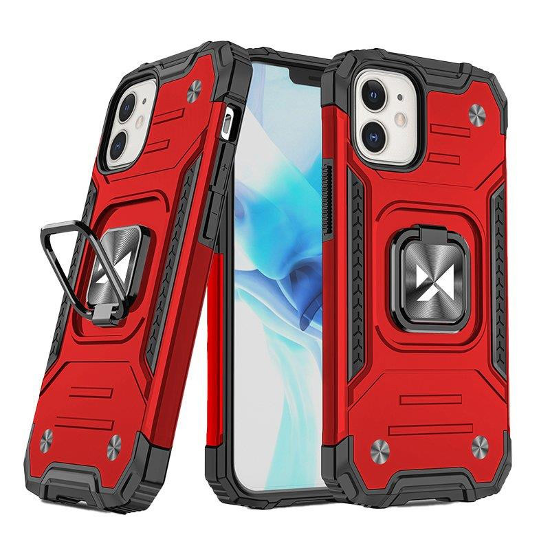 
Šarvuotas dėklas iPhone 14 Plus, magnetinis laikiklis Ring Armor, raudonas
