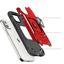 
Šarvuotas dėklas iPhone 14 Plus, magnetinis laikiklis Ring Armor, raudonas
