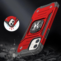 
Šarvuotas dėklas iPhone 14 Plus, magnetinis laikiklis Ring Armor, raudonas
