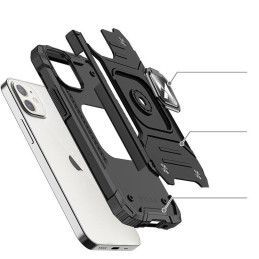 
Šarvuotas dėklas iPhone 14 Plus, Ring Armor magnetinis laikiklis, juodas
