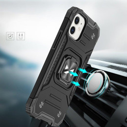 
Šarvuotas dėklas iPhone 14 Plus, Ring Armor magnetinis laikiklis, juodas

