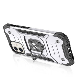 
Šarvuotas dėklas iPhone 14, magnetinis laikiklis Ring Armor, sidabrinis
