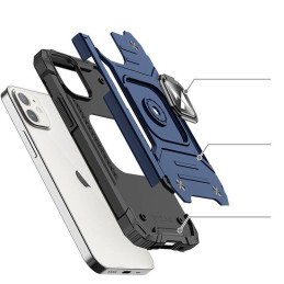 
Šarvuotas dėklas iPhone 14, Ring Armor magnetinis laikiklis, mėlynas
