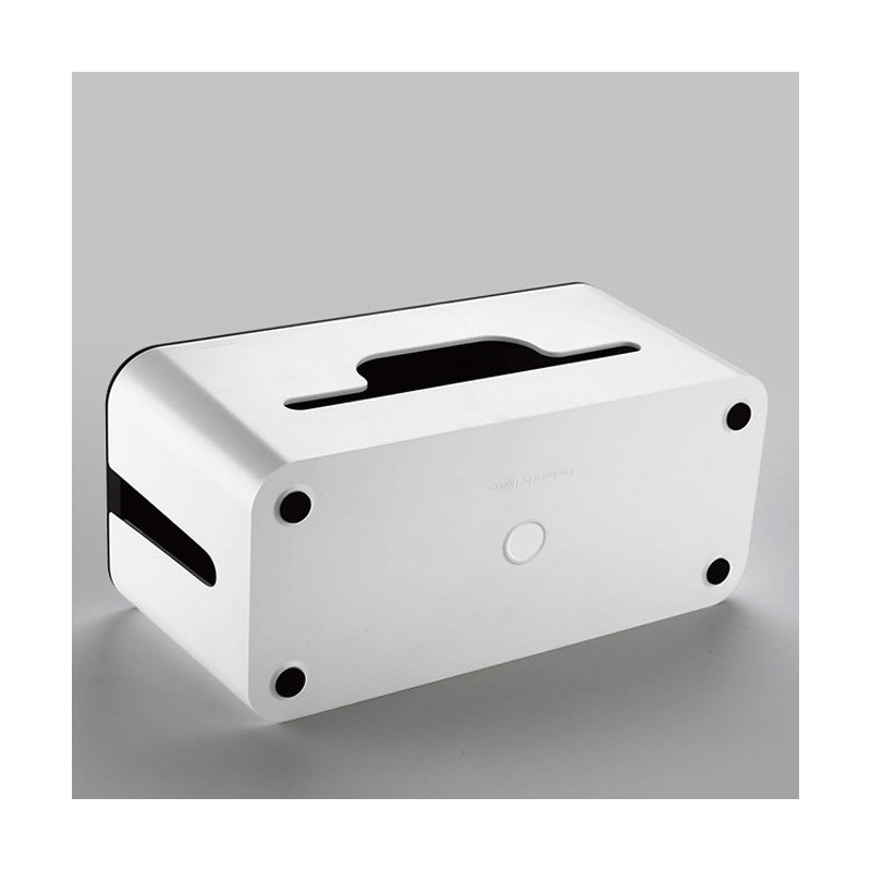 Kabelių tvarkyklės dėžutės konteineris L bėgiams juodai baltas