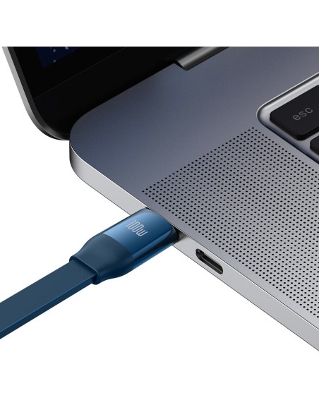 Ištraukiamas laidas 3in1 USB-C microUSB + iPhone Lightning + USB-C 3.5A 1.1m mėlynas Ištraukiamas laidas 3in1 USB-C microUSB + iPhone Lightning + USB-C 3.5A 1.1m mėlynas
