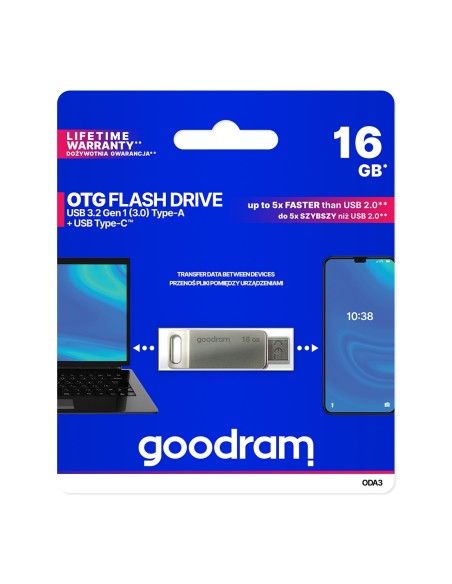 „Goodram“ atminties kortelė 16 GB USB 3.2 Gen 1 USB / USB-C OTG ODA3 sidabrinė
 
„Goodram“ atminties kortelė 16 GB USB 3.2 Gen 1 USB / USB-C OTG ODA3 sidabrinė