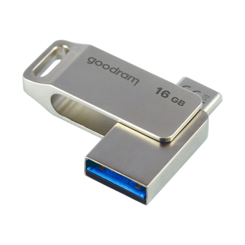 „Goodram“ atminties kortelė 16 GB USB 3.2 Gen 1 USB / USB-C OTG ODA3 sidabrinė