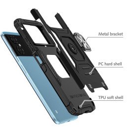 
Šarvuotas dėklas Samsung Galaxy A03, Ring Armor magnetinis laikiklis, juodas
