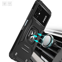 
Šarvuotas dėklas Samsung Galaxy A03, Ring Armor magnetinis laikiklis, juodas
