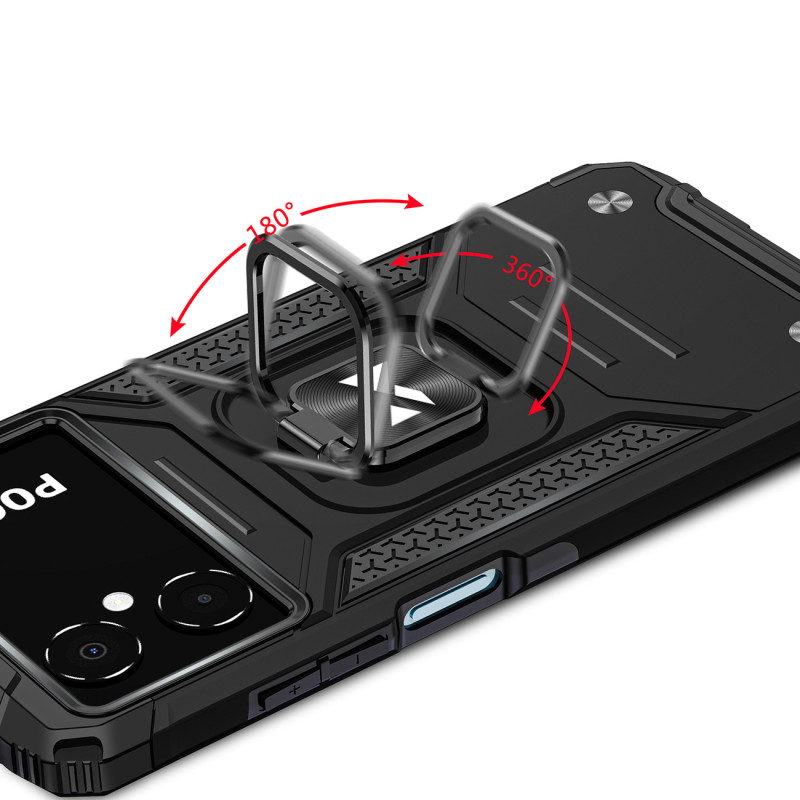 Šarvuotas dėklas, skirtas Google Pixel 7, Ring Armor magnetinis laikiklis, juodas