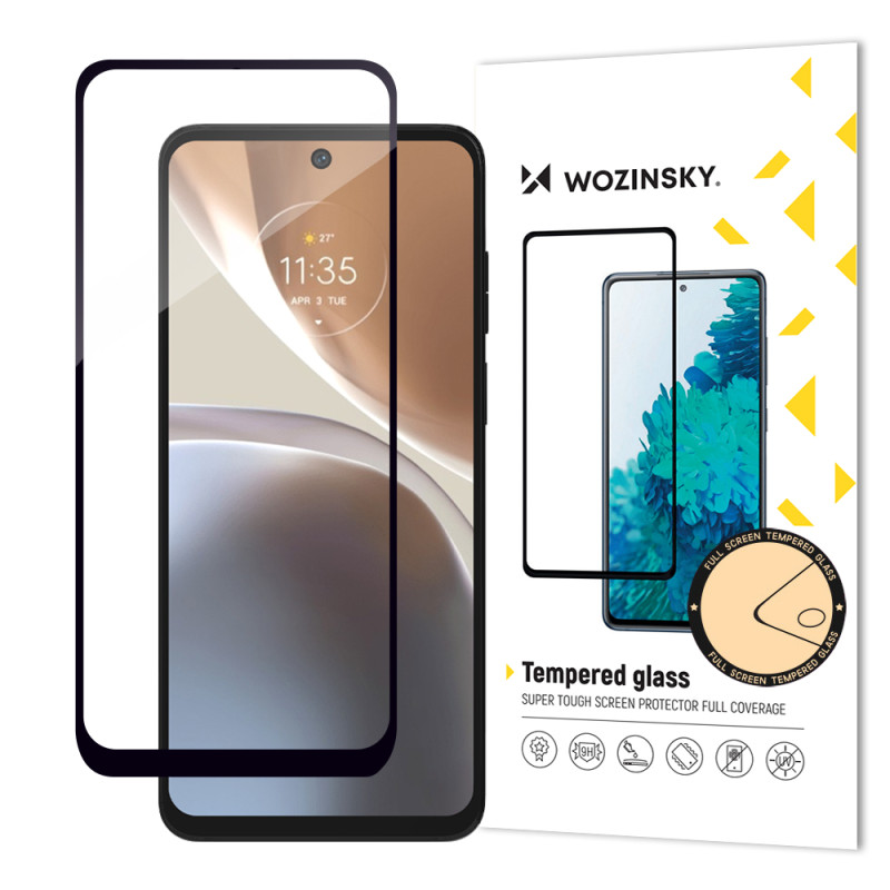 
9H viso ekrano grūdintas stiklas, skirtas Motorola Moto G32 su juodu rėmeliu, visiškai klijais grūdintu stiklu
