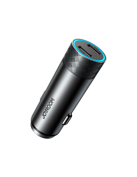 Automobilinis įkroviklis 2x USB-C 50W PD QC PPS pilka Automobilinis įkroviklis 2x USB-C 50W PD QC PPS pilka