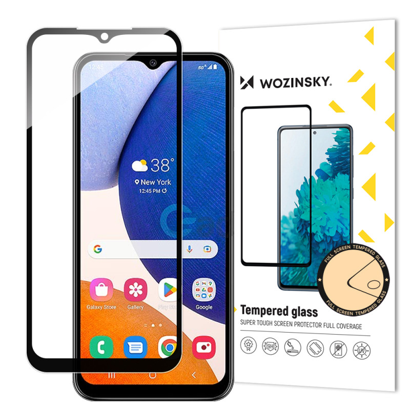 
9H viso ekrano grūdintas stiklas, skirtas Samsung Galaxy A14 5G / A14 su visiškai klijuojamu juodu rėmeliu
