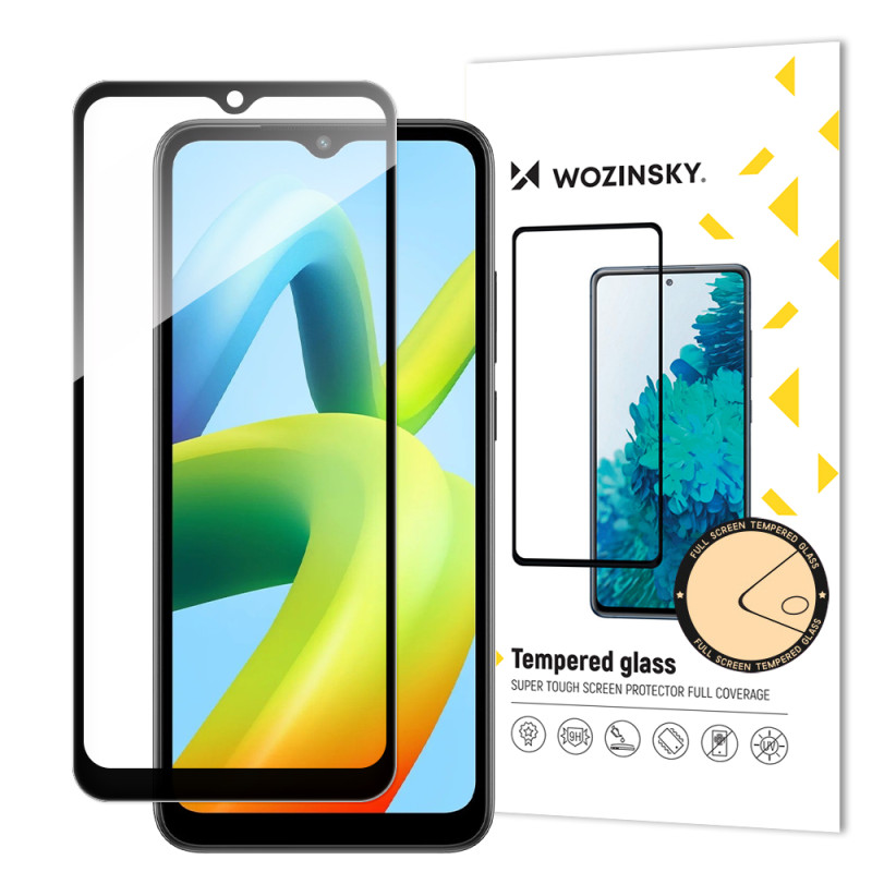 
9H grūdintas stiklas visam Xiaomi Redmi A1+ ekranui su juodu Full Glue rėmeliu
