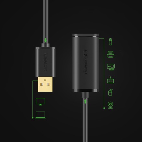 
Aktyvus USB-A 2.0 laido prailginimas 480Mb/ s 25m juodas
