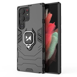 
Šarvuotas dėklas Samsung Galaxy S23 Ultra, Ring Armor magnetinis laikiklis, juodas
