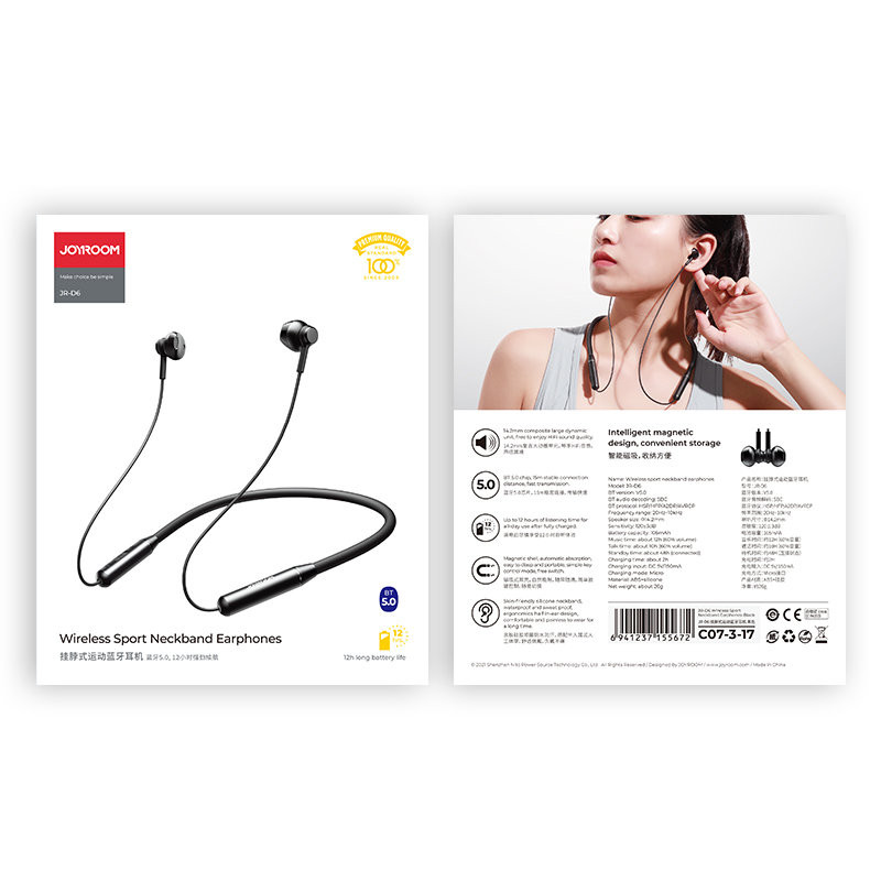 Sportinės ausinės bėgikams belaidė bluetooth kaklo juosta juoda