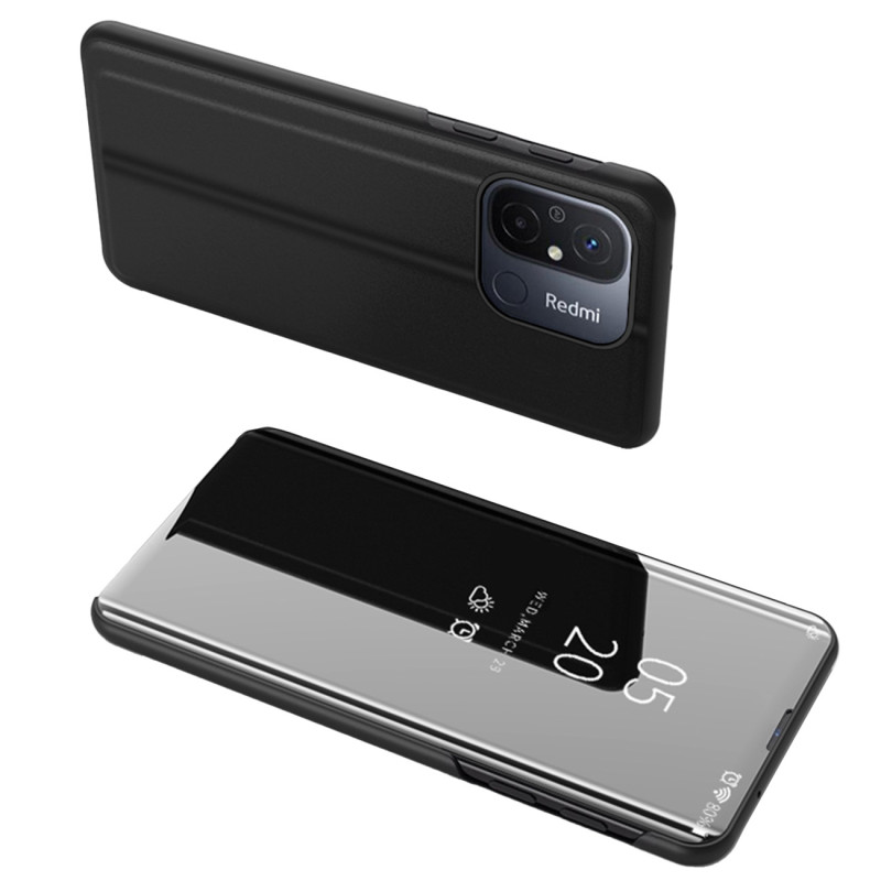
Blizgus atverčiamas dėklas, skirtas Xiaomi Redmi 11A / Poco C55 / Redmi 12C Clear View Case, juodas

