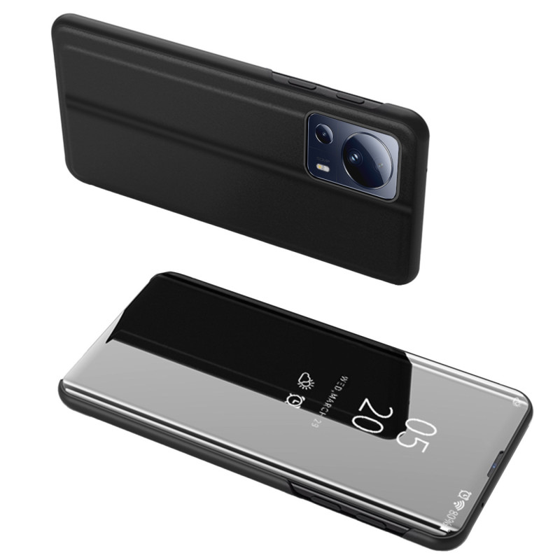 
Blizgus atverčiamas dėklas, skirtas Xiaomi 13 Lite Clear View Case, juodas
