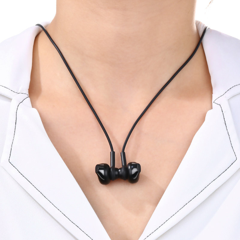 Sportinės ausinės bėgikams belaidė bluetooth kaklo juosta juoda