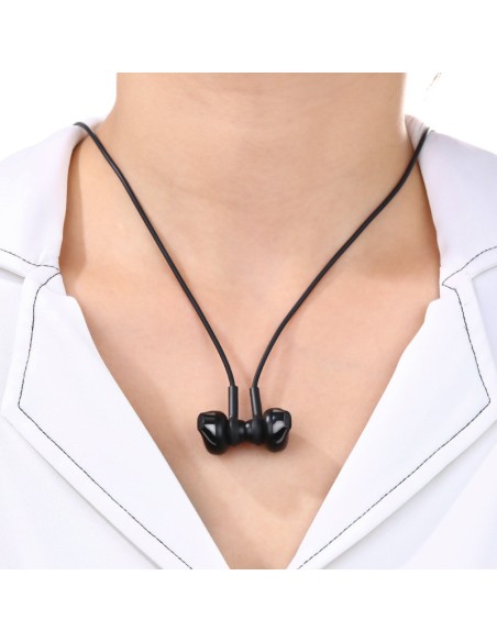 Sportinės ausinės bėgikams belaidė bluetooth kaklo juosta juoda Sportinės ausinės bėgikams belaidė bluetooth kaklo juosta juoda