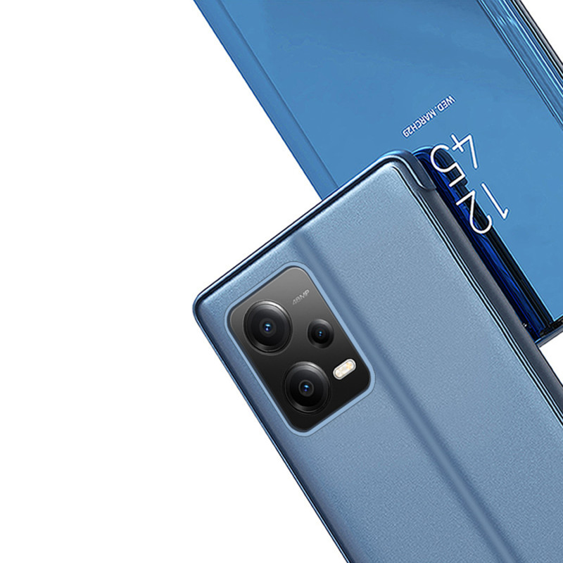 Blizgus atverčiamas dėklas, skirtas Xiaomi 13 Lite Clear View Case, juodas