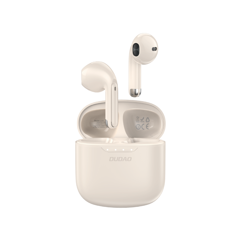 Dudao U18 Bluetooth 5.1 belaidės TWS ausinės, smėlio spalvos