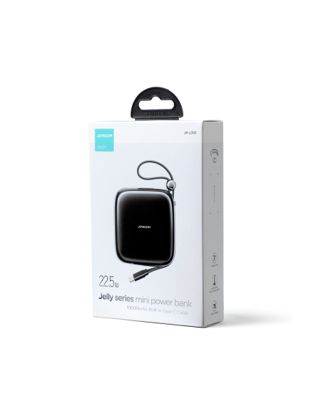 Powerbank 10000mAh Jelly Series 22,5W su USB-C kabeliu juodas Powerbank 10000mAh Jelly Series 22,5W su USB-C kabeliu juodas