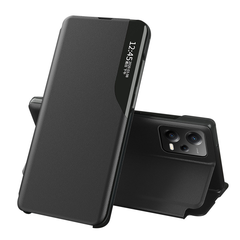 Dėklas su atvartu ir stovu Xiaomi 13 Lite Eco Leather, juodas