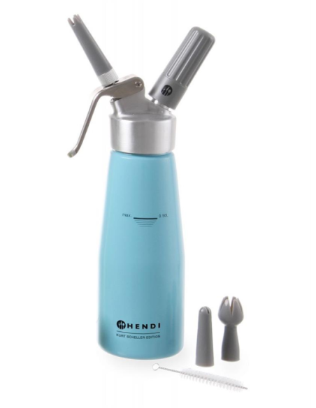 Plaktos grietinėlės sifonas Kurt Scheller Blue 0,5 L - Hendi 975862 Plaktos grietinėlės sifonas Kurt Scheller Blue 0,5 L - Hendi 975862