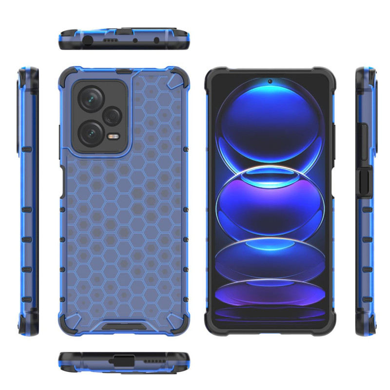 Šarvuotas hibridinis dėklas, skirtas Xiaomi Redmi Note 12 Pro+ Honeycomb blue