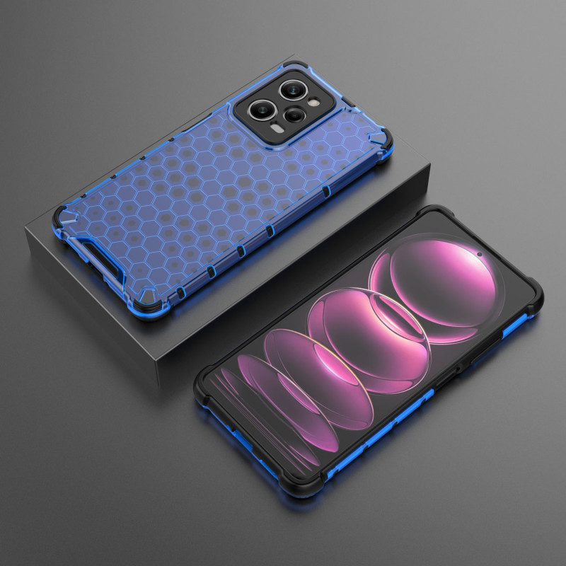 Šarvuotas hibridinis dėklas, skirtas Xiaomi Redmi Note 12 Pro / Poco X5 Pro 5G Honeycomb blue