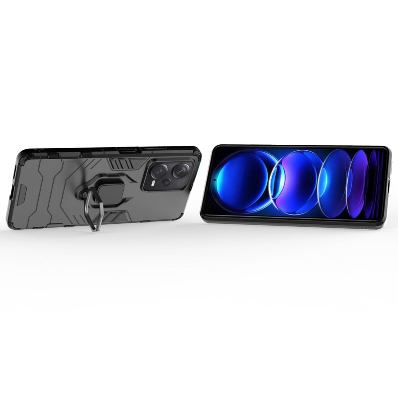 Šarvuotas dėklas Xiaomi Redmi Note 12 Pro+ Ring Armor magnetiniam laikikliui, juodas