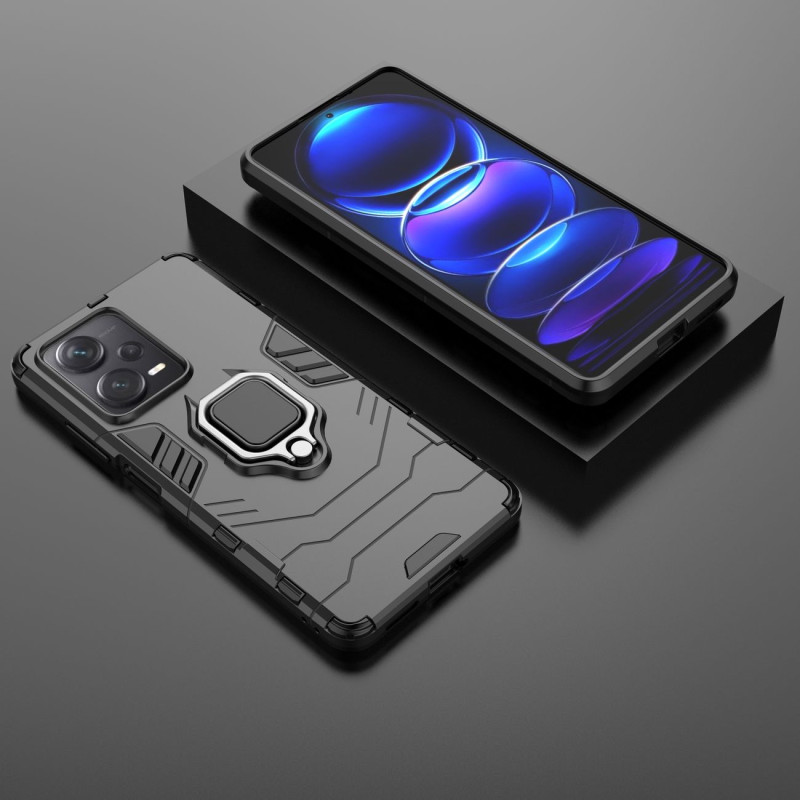 Šarvuotas dėklas Xiaomi Redmi Note 12 Pro+ Ring Armor magnetiniam laikikliui, juodas