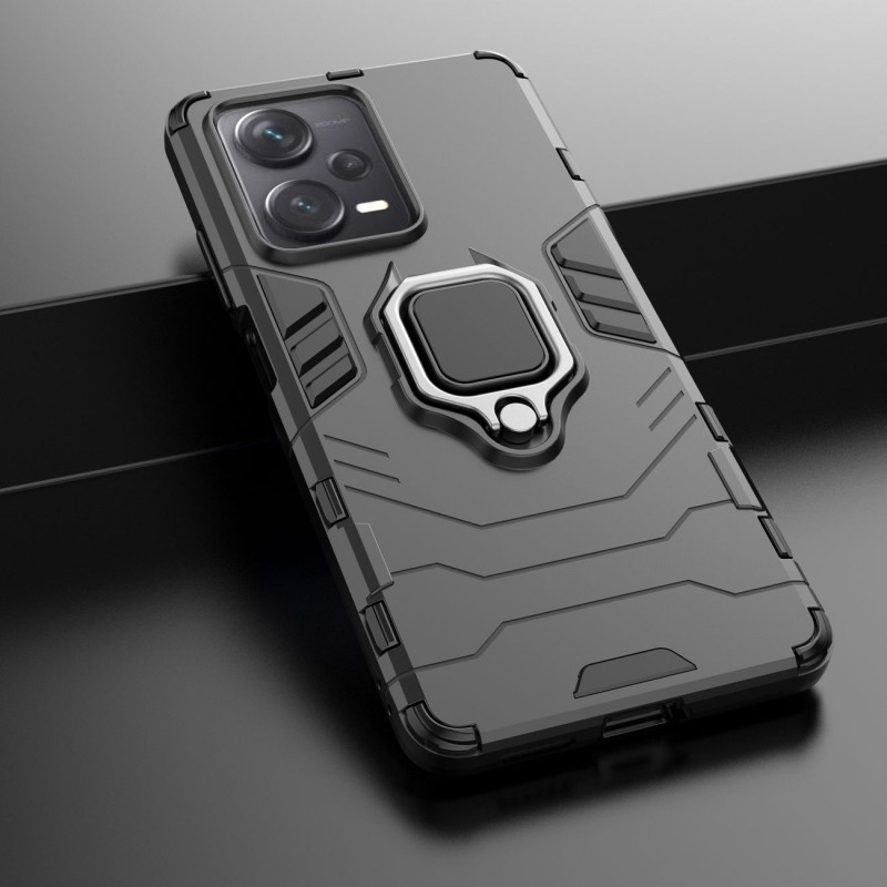 Šarvuotas dėklas Xiaomi Redmi Note 12 Pro+ Ring Armor magnetiniam laikikliui, juodas