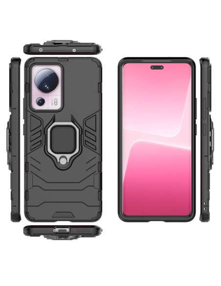 
Šarvuotas dėklas Xiaomi 13 Lite, Ring Armor magnetinis laikiklis, juodas
