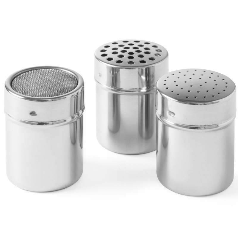 Virtuvinis dozatorius su sieteliu cukraus pudrai, nerūdijančio plieno, sk. 55 mm aukščio 75 mm - Hendi 631300