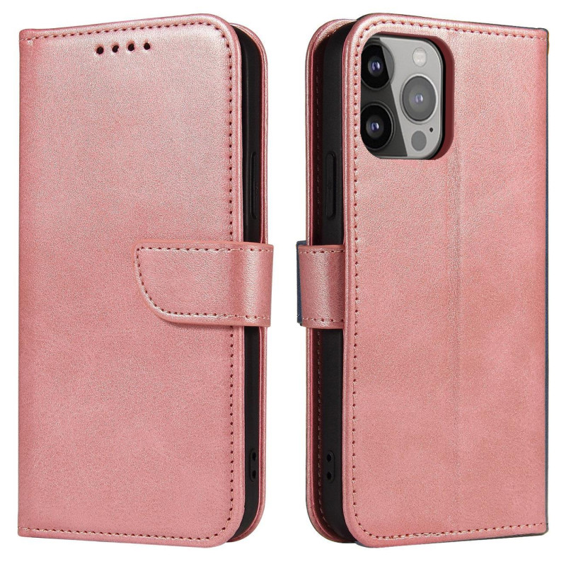 Dangtis su atvartu ir pinigine skirta Xiaomi Redmi Note 12 5G / Poco X5 5G Magnet Case rožinis
