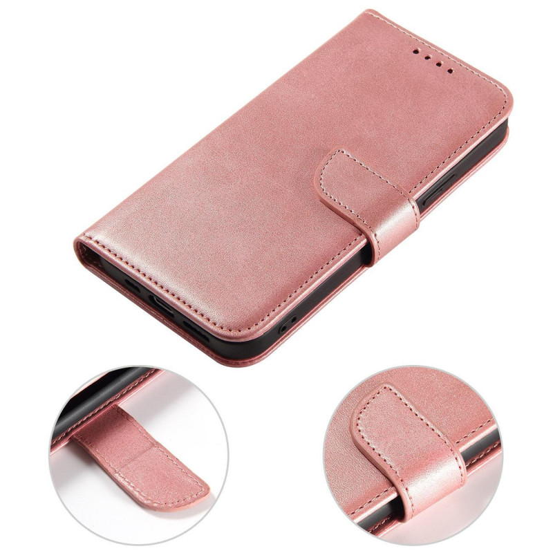 Dangtis su atvartu ir pinigine skirta Xiaomi Redmi Note 12 5G / Poco X5 5G Magnet Case rožinis