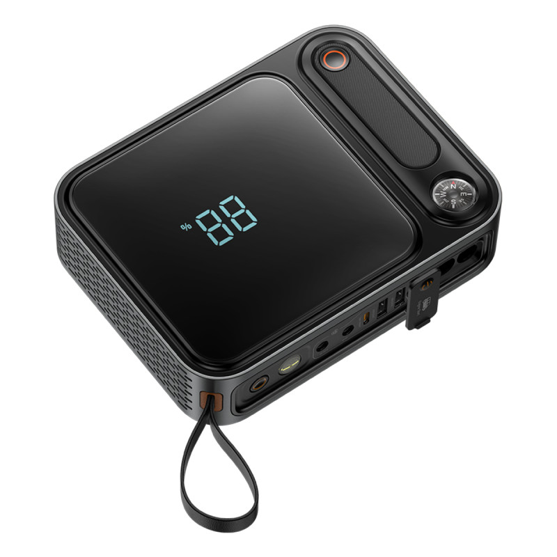 „3 viename“ USB maitinimo blokas USB-C „Jump Jump Starter“, skirtas automobiliui 3000A žibintuvėlis, juodas