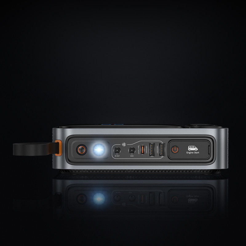 „3 viename“ USB maitinimo blokas USB-C „Jump Jump Starter“, skirtas automobiliui 3000A žibintuvėlis, juodas