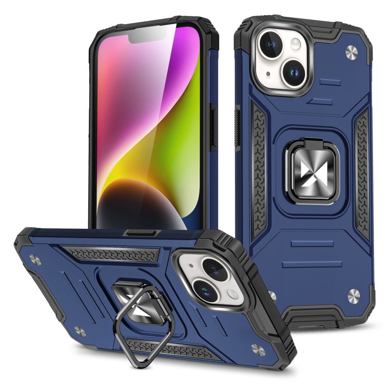 
Šarvuotas dėklas su pirštų laikikliu iPhone 15 Plus Ring Armor mėlynas
