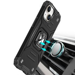 
Šarvuotas dėklas su pirštų laikikliu iPhone 15 Plus Ring Armor mėlynas
