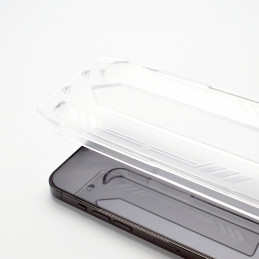 
9H grūdintas stiklas skirtas iPhone 15 Pro Premium Glass ekranui su tvirtinimo rėmeliu, juodas
